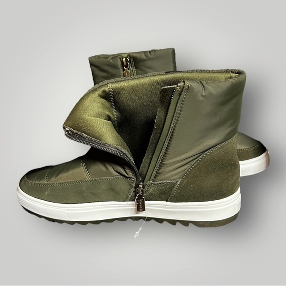 🌻NEW (w/box) Blondo Olive "Saffron" Suede & Nylon Waterproof Booties Size 10 - Picture 8 of 13